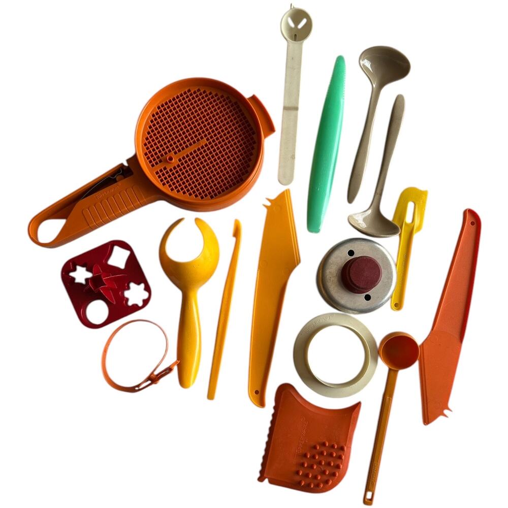 Vintage Tupperware Kitchen Accessories Lot of 15 Colorful Classic Home Chef Cook